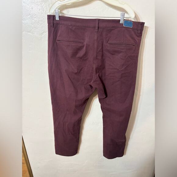 Muggy Jeans Ports Chino Burgundy Maroon Mens 38x30 Modern Stretch Fall - Picture 4 of 8